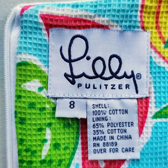 LILLY PULITZER Vintage Mini Dress Tutti Fruity Print Sleeveless Sheath Colorful - Picture 4 of 9